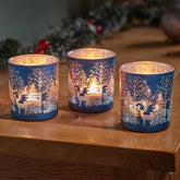 Three Kings Lanterns Christmas Three Kings Wonderland T-Light Holder - Sapphire - 3PK